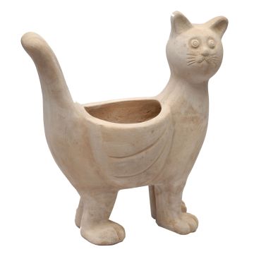 Maceta con forma de gato NYMAR de terracota, hecha a mano, color beige, 46 x 27 x 51 cm Maceta con forma de gato NYMAR de terracota, hecha a mano, color beige, 46 x 27 x 51 cm