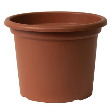 Maceta redonda VENERA de plástico reciclado, con orificios, color terracota, 15 cm, Ø 20 cm Maceta redonda VENERA de plástico reciclado, con orificios, color terracota, 15 cm, Ø 20 cm