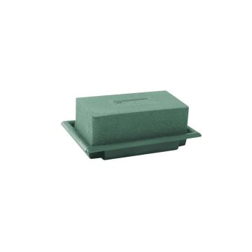 OASIS® Esponja de montaje en húmedo rectangular para arreglos florales, en bandeja de Papercompound, verde, 13 x 9 x 5 cm OASIS® Esponja de montaje en húmedo rectangular para arreglos florales, en bandeja de Papercompound, verde, 13 x 9 x 5 cm