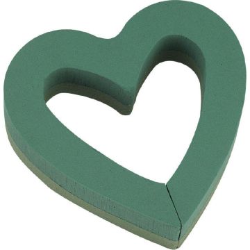Espuma para arreglos florales en húmedo OASIS® Corazón abierto, decoración de boda, base de espuma dura Foam Frames, verde, 25 x 24 x 6 cm Espuma para arreglos florales en húmedo OASIS® Corazón abierto, decoración de boda, base de espuma dura Foam Frames, verde, 25 x 24 x 6 cm