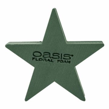 Esponja de inserción en húmedo OASIS® Estrella, base de madera Bioline, verde, 30x30x4,5cm