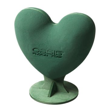 Esponja floral húmeda OASIS® en forma de corazón 3D, decoración para bodas, soporte de madera Bioline, verde, 30 x 28 x 17 cm Esponja floral húmeda OASIS® en forma de corazón 3D, decoración para bodas, soporte de madera Bioline, verde, 30 x 28 x 17 cm