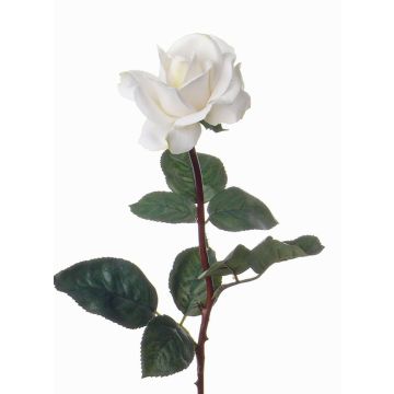 Rosa de plástico AMELIE, blanca, 70cm, Ø8cm