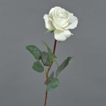 Rosa de plástico AMELIE, blanca, 70cm, Ø8cm