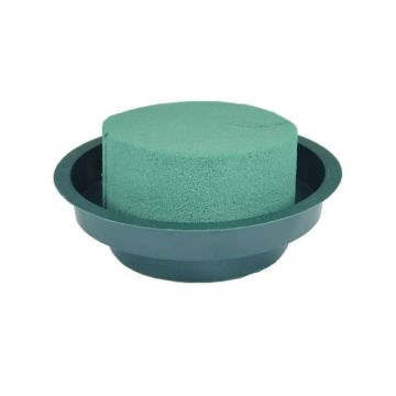 OASIS® Ideal, masa de montaje en húmedo, cilindro en bandeja de plástico, verde, 5 cm, Ø 12 cm OASIS® Ideal, masa de montaje en húmedo, cilindro en bandeja de plástico, verde, 5 cm, Ø 12 cm