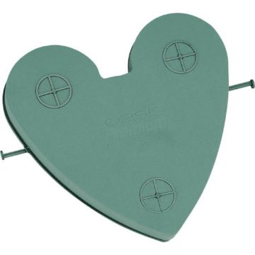 Espuma para arreglos florales en húmedo OASIS® «Auto Herz», decoración para bodas, base de plástico, con ventosa, verde, 42 x 40 x 7,5 cm Espuma para arreglos florales en húmedo OASIS® «Auto Herz», decoración para bodas, base de plástico, con ventosa, verde, 42 x 40 x 7,5 cm