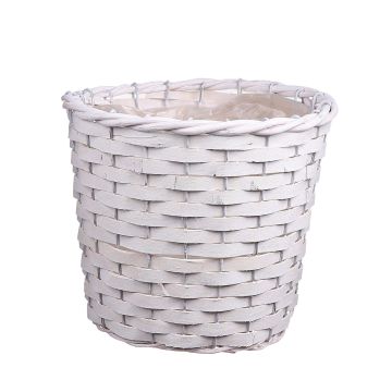 Cesta para flores AHMANIU, blanca, 17 cm, Ø 20 cm