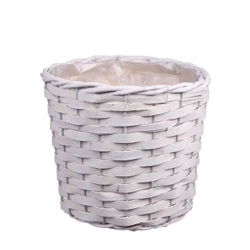 Cesta para flores AHMANIU, blanca, 16 cm, Ø 18 cm