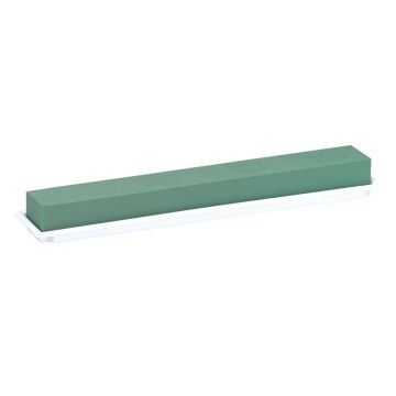 Esponja de agua OASIS® rectangular para arreglos florales, en bandeja de Papercompound, verde y blanco, 48 x 9 x 5 cm Esponja de agua OASIS® rectangular para arreglos florales, en bandeja de Papercompound, verde y blanco, 48 x 9 x 5 cm