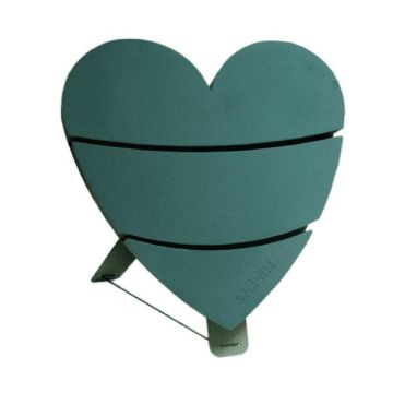 Esponja de montaje en húmedo OASIS® en forma de corazón, decoración para bodas, base de madera Bioline, soporte de madera, verde, 43,5 x 43 x 4,5 cm Esponja de montaje en húmedo OASIS® en forma de corazón, decoración para bodas, base de madera Bioline, soporte de madera, verde, 43,5 x 43 x 4,5 cm