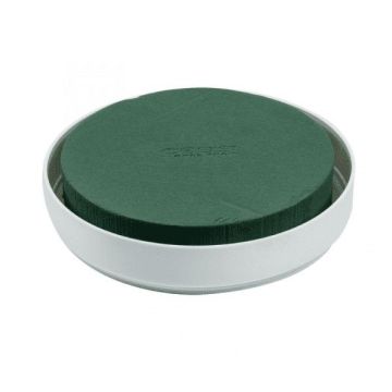 OASIS® Bandeja redonda de masa de fijación húmeda para arreglos florales, en bandeja de plástico, verde y blanco, 5 cm, Ø 30 cm OASIS® Bandeja redonda de masa de fijación húmeda para arreglos florales, en bandeja de plástico, verde y blanco, 5 cm, Ø 30 cm