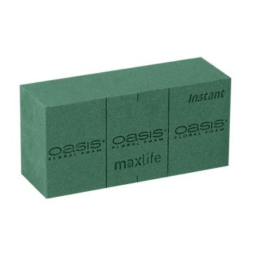 OASIS® Instant Maxlife, bloque de espuma para arreglos florales con líneas de corte, verde, 23x11x7,5cm OASIS® Instant Maxlife, bloque de espuma para arreglos florales con líneas de corte, verde, 23x11x7,5cm