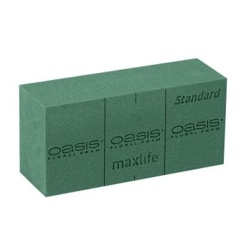 Bloque de espuma para arreglos florales en húmedo OASIS® Standard Maxlife con líneas de corte, verde, 23 x 11 x 7,5 cm Bloque de espuma para arreglos florales en húmedo OASIS® Standard Maxlife con líneas de corte, verde, 23 x 11 x 7,5 cm
