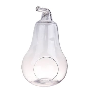 Terrario decorativo YVIE en forma de pera, cristal, transparente, 36,5cm, Ø21cm