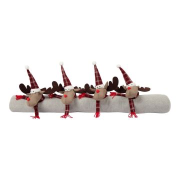Cortavientos navideño para puertas AMENYO con renos, gris, 90x15x15cm Cortavientos navideño para puertas AMENYO con renos, gris, 90x15x15cm