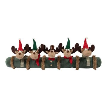 Cortavientos navideño AMANTA con renos, marrón, 90x15x15cm Cortavientos navideño AMANTA con renos, marrón, 90x15x15cm