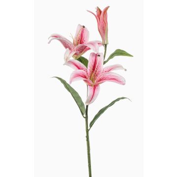 Flor artificial de lirio tigre KRAWEL, Colección Eco, rosa-rosa-blanco, 85 cm, Ø 21 cm