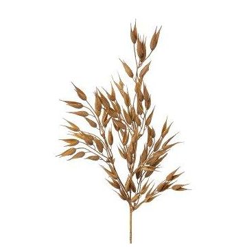 Rama artificial de avena lisa SNOLHE con espigas, marrón, 65 cm