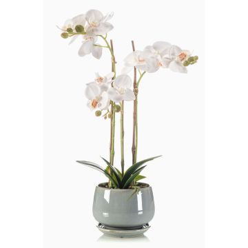 Orquídea artificial Phalaenopsis de cerámica JOLANA en maceta, blanca, 45cm Orquídea artificial Phalaenopsis de cerámica JOLANA en maceta, blanca, 45cm