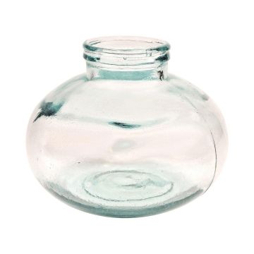 Jarrón esférico BRENDEN de vidrio reciclado, transparente, 20cm, Ø25cm