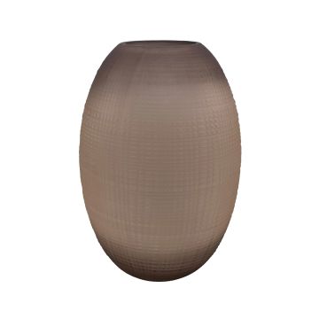 Florero de vidrio con panza FEDERIGO, cuadros, rosa-transparente, 34,5cm, Ø23,5cm