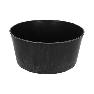 Cuenco decorativo redondo KIKINA de plástico, negro, 14 cm, Ø 29 cm