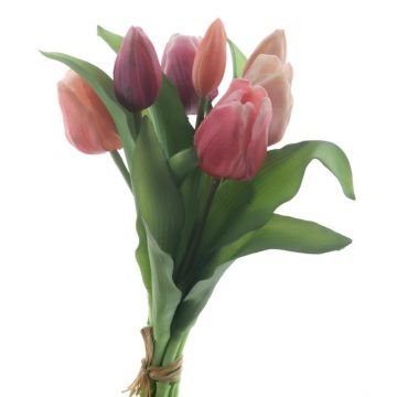 Ramo de tulipanes artificiales surtidos LONA, rosa-fucsia-crema, 30cm, Ø20cm Ramo de tulipanes artificiales surtidos LONA, rosa-fucsia-crema, 30cm, Ø20cm