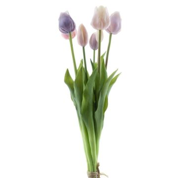 Ramo de tulipanes artificiales surtidos LONA, lila-lila-crema, 45 cm, Ø 20 cm