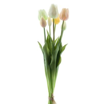 Ramo de tulipanes artificiales Mix LONA, amarillo-crema-verde, 45 cm, Ø 20 cm