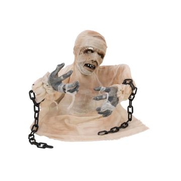 Momia de Halloween DIMARUS con cadenas, función de sonido y movimiento, LEDs, 40cm