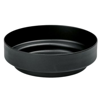Portavelas cilíndrico FLORIDUS de metal, para velas de hasta Ø8 cm, negro, 3,5 cm, Ø10 cm