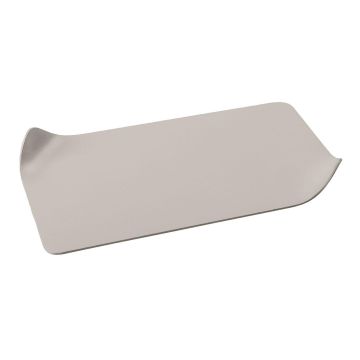 Portavelas rectangular EMMELINE de metal, color barro, 18 x 10 cm