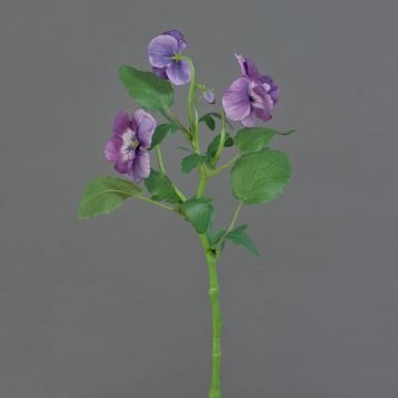 Rama artificial de pensamientos SIANIE, violeta-azul-blanco, 35 cm, Ø 5-6,5 cm