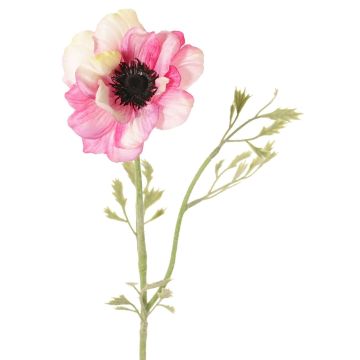 Flor artificial de anémona OKAPI, rosa y blanco, 55 cm, Ø 10 cm Flor artificial de anémona OKAPI, rosa y blanco, 55 cm, Ø 10 cm