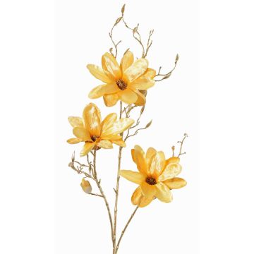 Rama de magnolia textil LEAFY, amarillo-dorado, 115cm Rama de magnolia textil LEAFY, amarillo-dorado, 115cm