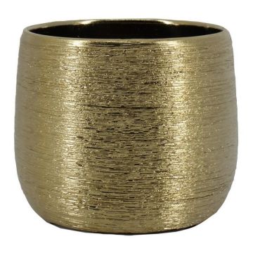 Maceta TAMSIN, cerámica, dorado, 10cm, Ø12cm