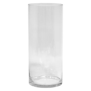 Jarrón de cristal cilíndrico SANSA OCEAN, transparente, 35cm, Ø15cm