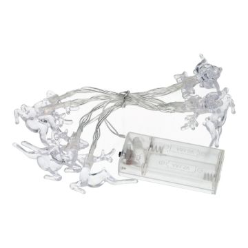 Guirnalda luminosa CASSATA con 10 renos LED, pilas, 90 cm Guirnalda luminosa CASSATA con 10 renos LED, pilas, 90 cm