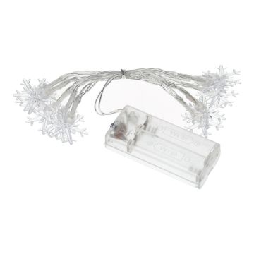 Guirnalda luminosa CASSATA con 10 copos de nieve LED, pilas, 90 cm Guirnalda luminosa CASSATA con 10 copos de nieve LED, pilas, 90 cm
