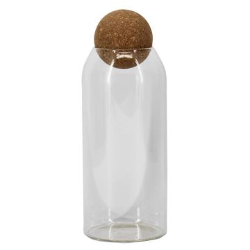 Tarro de cristal SEGGY con bola de corcho, transparente, 24 cm, Ø 9 cm Tarro de cristal SEGGY con bola de corcho, transparente, 24 cm, Ø 9 cm
