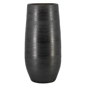 Jarrón grande de cerámica VINKAS con veteado, negro, 90 cm, Ø 37 cm Jarrón grande de cerámica VINKAS con veteado, negro, 90 cm, Ø 37 cm