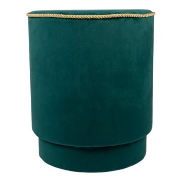 Taburete de terciopelo NANNA, ribete dorado, azul petróleo, 45 cm, Ø 38 cm Taburete de terciopelo NANNA, ribete dorado, azul petróleo, 45 cm, Ø 38 cm