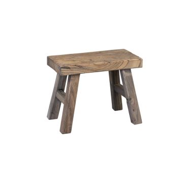 Taburete rectangular de madera ALVE, marrón-gris, 25 x 12 x 20 cm Taburete rectangular de madera ALVE, marrón-gris, 25 x 12 x 20 cm
