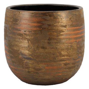 Maceta de cerámica RODYN con ranuras, degradado de color, dorado, 45 cm, Ø 49 cm Maceta de cerámica RODYN con ranuras, degradado de color, dorado, 45 cm, Ø 49 cm