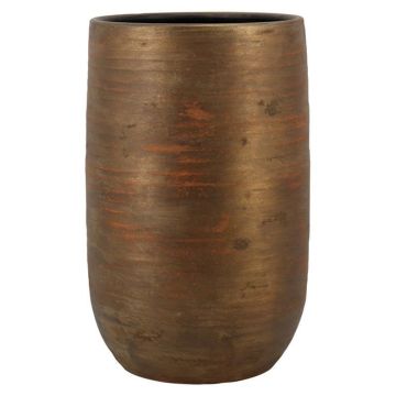 Jarrón de cerámica RODYN con estrías, degradado, dorado, 50 cm, Ø 32 cm Jarrón de cerámica RODYN con estrías, degradado, dorado, 50 cm, Ø 32 cm