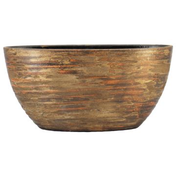 Cuenco ovalado de cerámica RODYN con estrías, degradado de color, dorado, 49x20x25cm Cuenco ovalado de cerámica RODYN con estrías, degradado de color, dorado, 49x20x25cm