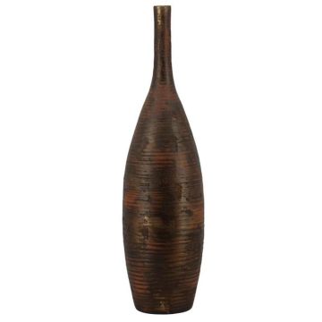 Jarrón de cerámica / botella decorativa RODYN con estrías, acabado degradado, dorado, 80cm, Ø23cm Jarrón de cerámica / botella decorativa RODYN con estrías, acabado degradado, dorado, 80cm, Ø23cm