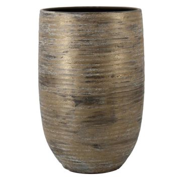 Jarrón de cerámica RODYN con estrías, degradado de color, marrón, 50 cm, Ø 32 cm Jarrón de cerámica RODYN con estrías, degradado de color, marrón, 50 cm, Ø 32 cm