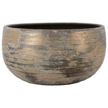 Cuenco de cerámica RODYN con estrías, degradado de color, marrón, 14cm, Ø29cm Cuenco de cerámica RODYN con estrías, degradado de color, marrón, 14cm, Ø29cm