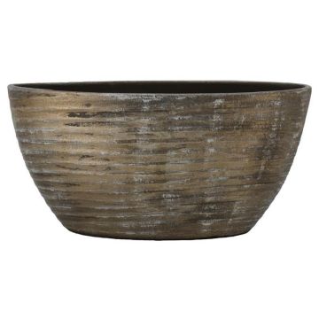 Cuenco ovalado de cerámica RODYN con estrías, degradado de color, marrón, 49x20x25cm Cuenco ovalado de cerámica RODYN con estrías, degradado de color, marrón, 49x20x25cm